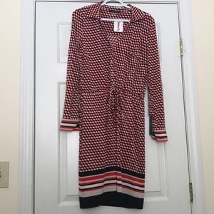 Collared tie-waist dress